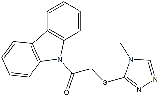 1-(9H-carbazol-9-yl)-2-[(4-methyl-4H-1,2,4-triazol-3-yl)sulfanyl]ethanone结构式