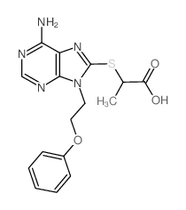 2-{[6-Amino-9-(2-phenoxyethyl)-9H-purin-8-yl]-thio}propanoic acid Structure