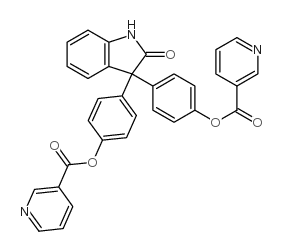 (1,2-dihydro-2-oxo-3H-indol-3-ylidene)di-p-phenylene dinicotinate structure