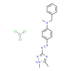3-[[4-[benzylmethylamino]phenyl]azo]dimethyl-1H-1,2,4-triazolium trichlorozincate(1-) structure