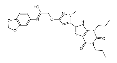 N-(1,3-Benzodioxol-5-yl)-2-{[5-(2,6-dioxo-1,3-dipropyl-2,3,6,7-te trahydro-1H-purin-8-yl)-1-methyl-1H-pyrazol-3-yl]oxy}acetamide Structure