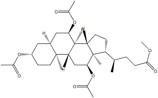 3β,7α,12α-Tris(acetyloxy)-5β-cholan-24-oic acid methyl ester structure