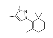 5-methyl-3-(2,6,6-trimethylcyclohexen-1-yl)-1H-pyrazole结构式