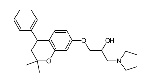 7-[2-Hydroxy-3-(1-pyrrolidino)-propoxy]-2,2-dimethyl-4-phenylchroman结构式