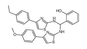 2-{[4-(4-ethyl-phenyl)-thiazol-2-ylamino]-[4-(4-methoxy-phenyl)-thiazol-2-ylamino]-methyl}-phenol Structure