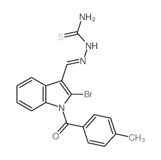 [[2-bromo-1-(4-methylbenzoyl)indol-3-yl]methylideneamino]thiourea结构式