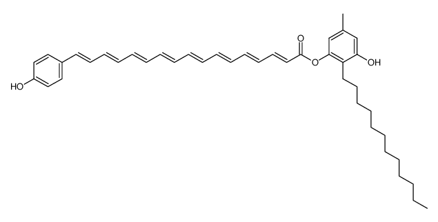 17-(4-Hydroxyphenyl)-2,4,6,8,10,12,14,16-heptadecaoctaenoic acid 2-dodecyl-3-hydroxy-5-methylphenyl ester Structure