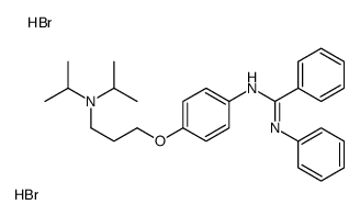 3-[4-[anilino(phenyl)methylidene]azaniumylphenoxy]propyl-di(propan-2-yl)azanium,dibromide Structure