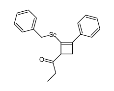 1-(2-benzylselanyl-3-phenylcyclobut-2-en-1-yl)propan-1-one结构式