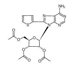 2',3',5'-tri-O-acetyl-8-(2-thienyl)adenosine结构式