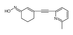 2-Cyclohexen-1-one, 3-[2-(6-methyl-2-pyridinyl)ethynyl]-, oxime结构式