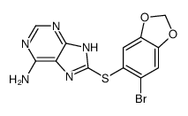 8-[(6-bromo-1,3-benzodioxol-5-yl)sulfanyl]-7H-purin-6-amine Structure