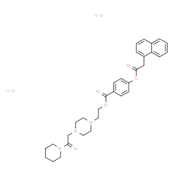 1-Naphthaleneacetic acid, 4-((2-(4-(2-oxo-2-(1-piperidinyl)ethyl)-1-pi perazinyl)ethoxy)carbonyl)phenyl ester, dihydrochloride structure