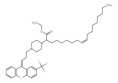 (Z)-2-[4-[3-[2-(trifluoromethyl)-9H-thioxanthen-9-ylidene]propyl]-1-piperazinyl]ethyl oleate structure