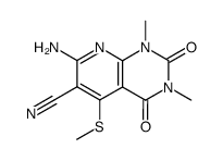 7-amino-6-cyano-1,3-dimethyl-5-methylthiopyrido(2,3-d)pyrimidine-2,4(1H,3H)-dione Structure