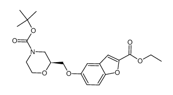 (S)-2-(2-ethoxycarbonyl-benzofuran-5-yloxymethyl)-morpholine-4-carboxylic acid tert-butyl ester Structure