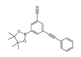 3-(2-phenylethynyl)-5-(4,4,5,5-tetramethyl-1,3,2-dioxaborolan-2-yl)benzonitrile结构式