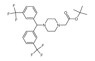 tert-butyl 2-(4-(bis(3-(trifluoromethyl)-phenyl)methyl)piperazin-1-yl)acetate Structure