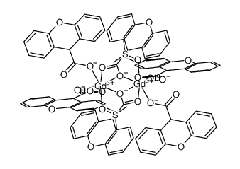 Gd2(xanthene-9-carboxylate)6(DMSO)2(H2O)2结构式