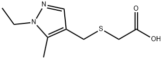 {[(1-ethyl-5-methyl-1H-pyrazol-4-yl)methyl]thio}acetic acid Structure
