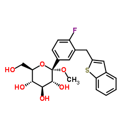 Methyl 1-C-[3-(benzo[b]thien-2-ylmethyl)-4-fluorophenyl]-α-D-glucopyranoside Structure