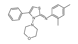 N-(2,4-dimethylphenyl)-3-morpholin-4-yl-4-phenyl-1,3-thiazol-2-imine结构式