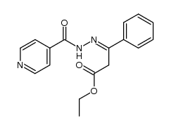 3-isonicotinoylhydrazono-3-phenyl-propionic acid ethyl ester结构式