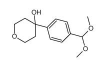 4-[4-(dimethoxymethyl)phenyl]oxan-4-ol结构式