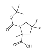 (S)-1-(tert-Butoxycarbonyl)-4,4-difluoro-2-methylpyrrolidine-2-carboxylic acid Structure