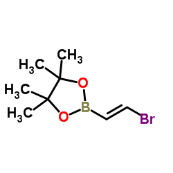 2-[(E)-2-Bromovinyl]-4,4,5,5-tetramethyl-1,3,2-dioxaborolane结构式