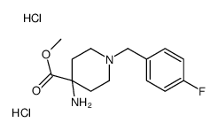 methyl 4-amino-1-[(4-fluorophenyl)methyl]piperidine-4-carboxylate,dihydrochloride Structure