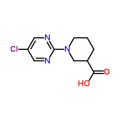 1-(5-Chloro-2-pyrimidinyl)-3-piperidinecarboxylic acid结构式