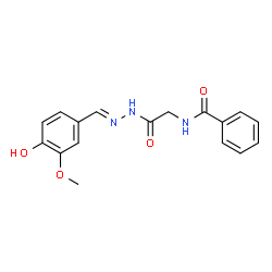 (E)-N-(2-(2-(4-hydroxy-3-methoxybenzylidene)hydrazinyl)-2-oxoethyl)benzamide structure