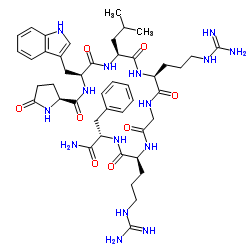 PYR-TRP-LEU-ARG-GLY-ARG-PHE-NH2 HCL Structure