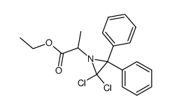 Ethyl 2-(2,2-dichloro-3,3-diphenylaziridin-1-yl)propanoate Structure