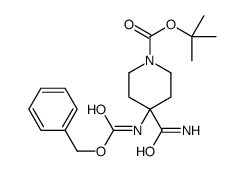 4-苄氧羰基胺-4-甲酰胺哌啶-1-羧酸叔丁酯结构式