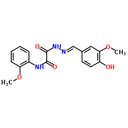 2-[2-(4-HYDROXY-3-METHOXYBENZYLIDENE)HYDRAZINO]-N-(2-METHOXYPHENYL)-2-OXOACETAMIDE picture