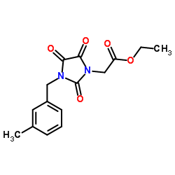 Ethyl [3-(3-methylbenzyl)-2,4,5-trioxo-1-imidazolidinyl]acetate Structure