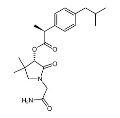 (S)-1-carbamoylmethyl-4,4-dimethyl-2-oxopyrrolidinyl (S)-2-(4-isobutylphenyl)propionate Structure