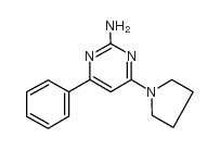 4-phenyl-6-pyrrolidin-1-ylpyrimidin-2-amine结构式