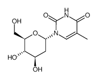 1-((2S,4R,5S,6R)-4,5-dihydroxy-6-(hydroxymethyl)tetrahydro-2H-pyran-2-yl)-5-methylpyrimidine-2,4(1H,3H)-dione结构式