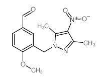 3-(3,5-DIMETHYL-4-NITRO-PYRAZOL-1-YLMETHYL)-4-METHOXY-BENZALDEHYDE结构式