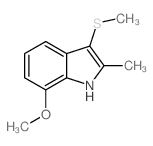 7-methoxy-2-methyl-3-methylsulfanyl-1H-indole结构式