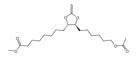 8-[(4S,5S)-5-(6-Acetoxy-hexyl)-2-thioxo-[1,3]dioxolan-4-yl]-octanoic acid methyl ester结构式