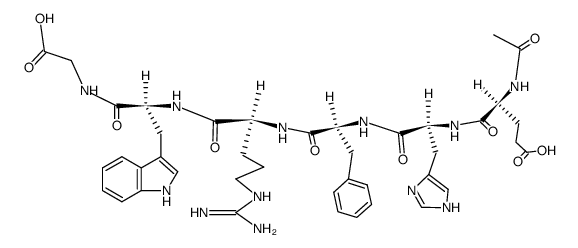 CH3CO-Glu-His-Phe-Arg-Trp-Gly-OH结构式