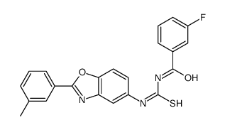 Benzamide, 3-fluoro-N-[[[2-(3-methylphenyl)-5-benzoxazolyl]amino]thioxomethyl]- (9CI)结构式