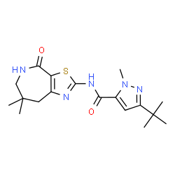 1H-Pyrazole-5-carboxamide,3-(1,1-dimethylethyl)-1-methyl-N-(5,6,7,8-tetrahydro-7,7-dimethyl-4-oxo-4H-thiazolo[5,4-c]azepin-2-yl)-(9CI) Structure