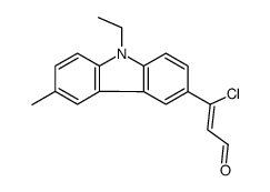 3-chloro-3-(9-ethyl-6-methylcarbazol-3-yl)prop-2-enal Structure