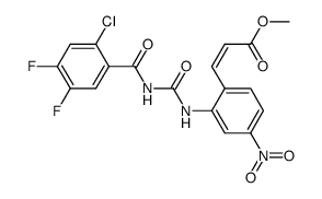 3-{2-[3-(2-chloro-4,5-difluoro-benzoyl)-ureido]-4-nitro-phenyl}-acrylic acid methyl ester结构式