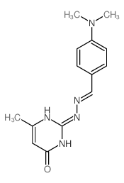 2-[(2Z)-2-[(4-dimethylaminophenyl)methylidene]hydrazinyl]-6-methyl-1H-pyrimidin-4-one结构式